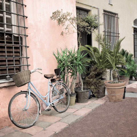 Liguria Bicycle - 2 Gold Ornate Wood Framed Art Print with Double Matting by Blaustein, Alan