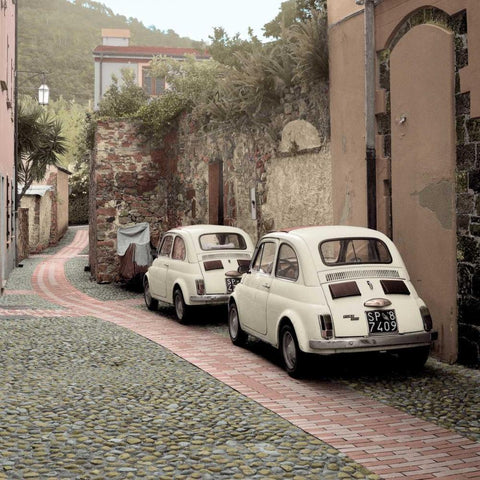 Fiat 500s Gold Ornate Wood Framed Art Print with Double Matting by Blaustein, Alan