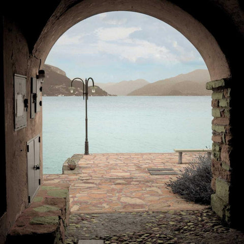 Lakeside Portal Promenade - 1 Gold Ornate Wood Framed Art Print with Double Matting by Blaustein, Alan