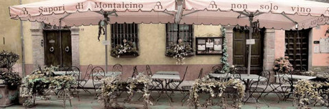 Val dÃ¢â‚¬â„¢Orcia Caffe Pano - 1 White Modern Wood Framed Art Print with Double Matting by Blaustein, Alan