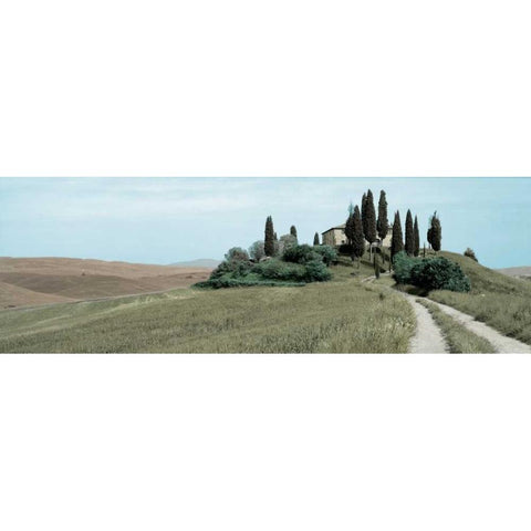 Val dÃ¢â‚¬â„¢Orcia Pano - 4 White Modern Wood Framed Art Print by Blaustein, Alan