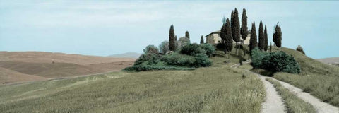 Val dÃ¢â‚¬â„¢Orcia Pano - 4 Black Ornate Wood Framed Art Print with Double Matting by Blaustein, Alan