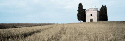 Val dÃ¢â‚¬â„¢Orcia Pano - 2 White Modern Wood Framed Art Print with Double Matting by Blaustein, Alan