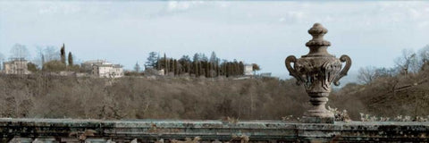 Veneto Giardini Pano - 1 Black Ornate Wood Framed Art Print with Double Matting by Blaustein, Alan