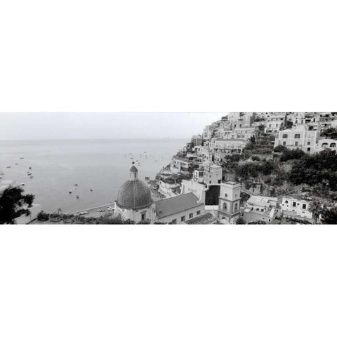 Positano - 1 Black Modern Wood Framed Art Print with Double Matting by Blaustein, Alan