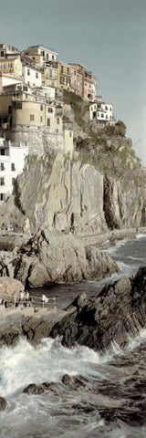 Liguria - 5 Black Ornate Wood Framed Art Print with Double Matting by Blaustein, Alan