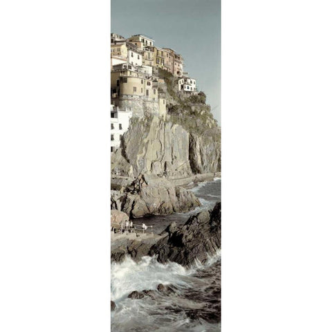 Liguria - 5 Black Modern Wood Framed Art Print with Double Matting by Blaustein, Alan