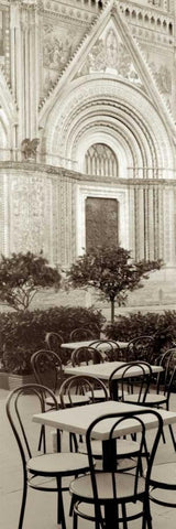 Orvieto Caffe - 1 Black Ornate Wood Framed Art Print with Double Matting by Blaustein, Alan