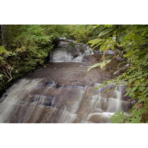 Hokkaido Waterfall - 3 Black Modern Wood Framed Art Print with Double Matting by Blaustein, Alan