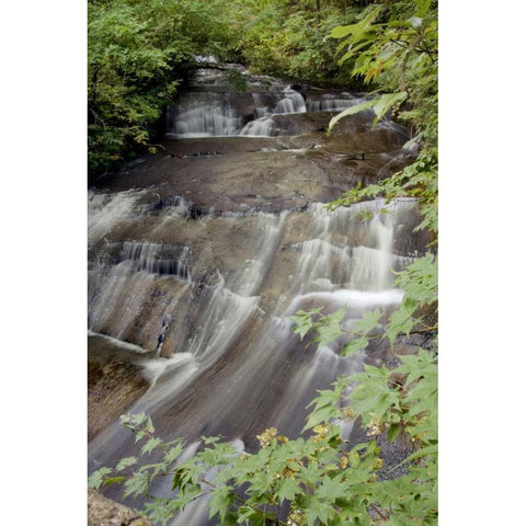 Hokkaido Waterfall - 4 Black Modern Wood Framed Art Print with Double Matting by Blaustein, Alan