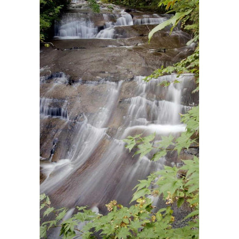 Hokkaido Waterfall - 5 Gold Ornate Wood Framed Art Print with Double Matting by Blaustein, Alan