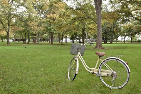 Japan Bicycle - 21 White Modern Wood Framed Art Print with Double Matting by Blaustein, Alan