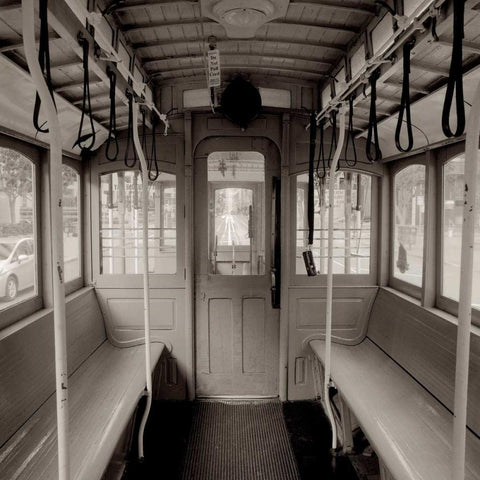 Cable Car Interior - 2 Black Modern Wood Framed Art Print by Blaustein, Alan