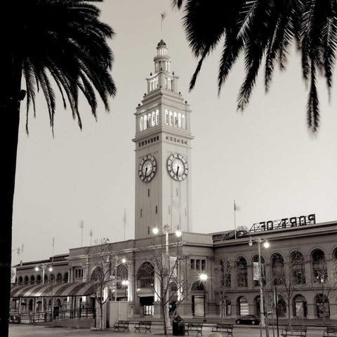 Ferry Building - 3 Black Ornate Wood Framed Art Print with Double Matting by Blaustein, Alan