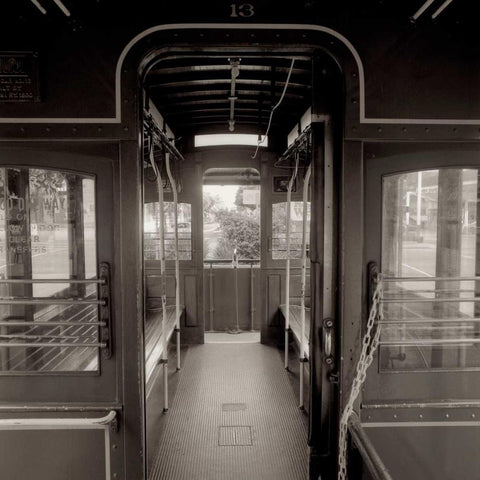 Cable Car Interior - 3 Black Modern Wood Framed Art Print by Blaustein, Alan