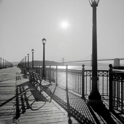Broadway Pier - 20 Gold Ornate Wood Framed Art Print with Double Matting by Blaustein, Alan