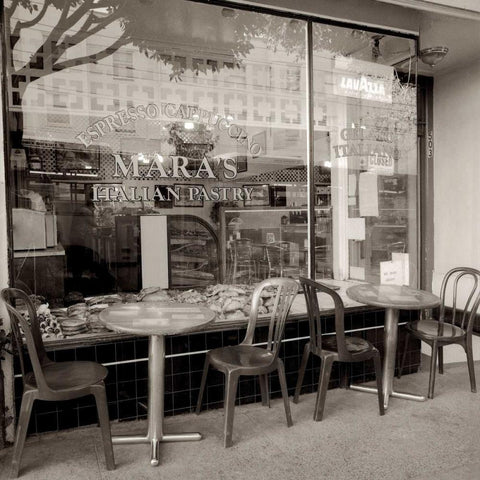 MaraÃ¢â‚¬â„¢s Caffe - 1 Black Modern Wood Framed Art Print by Blaustein, Alan