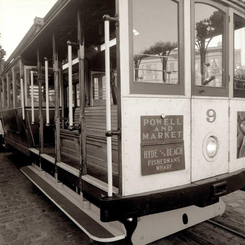 Cable Car - 4 Black Ornate Wood Framed Art Print with Double Matting by Blaustein, Alan