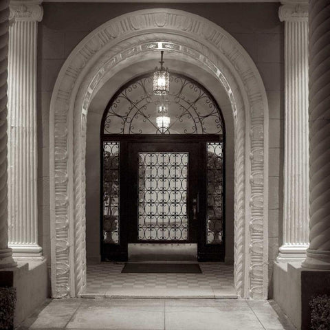 Broadway Portico - 2 Black Ornate Wood Framed Art Print with Double Matting by Blaustein, Alan