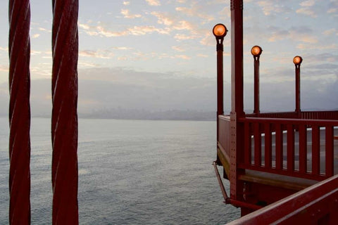Golden Gate Bridge - 42 White Modern Wood Framed Art Print with Double Matting by Blaustein, Alan