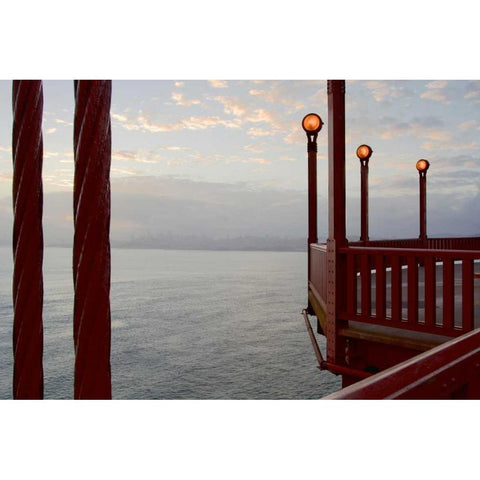 Golden Gate Bridge - 42 White Modern Wood Framed Art Print by Blaustein, Alan