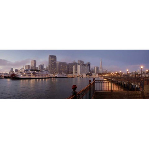 Bay Pano - 120 Black Modern Wood Framed Art Print by Blaustein, Alan