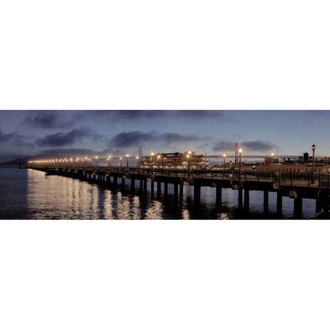 Broadway Pier Pano - 118 Black Modern Wood Framed Art Print by Blaustein, Alan