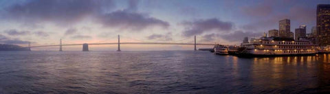 Bay Pano - 119 White Modern Wood Framed Art Print with Double Matting by Blaustein, Alan