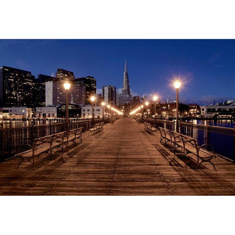 Broadway Pier - 21 Black Modern Wood Framed Art Print with Double Matting by Blaustein, Alan