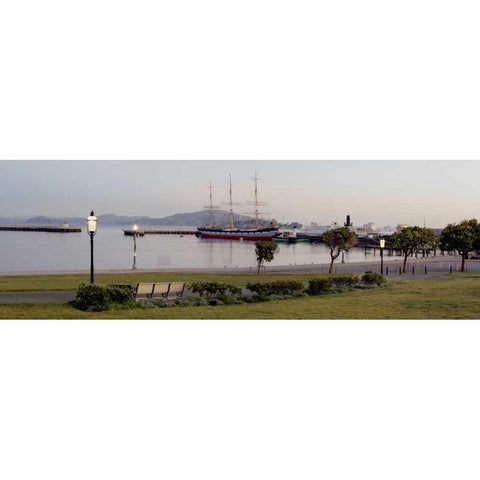 Aquatic Park Pano - 125 Black Modern Wood Framed Art Print by Blaustein, Alan