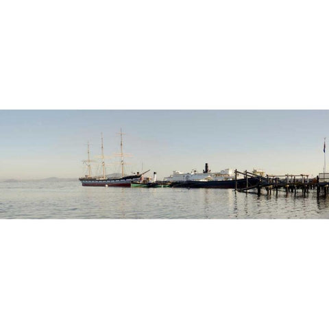 Bay Pano - 126 Black Modern Wood Framed Art Print by Blaustein, Alan