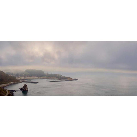 Golden Gate Bridge Pano - 130 Gold Ornate Wood Framed Art Print with Double Matting by Blaustein, Alan