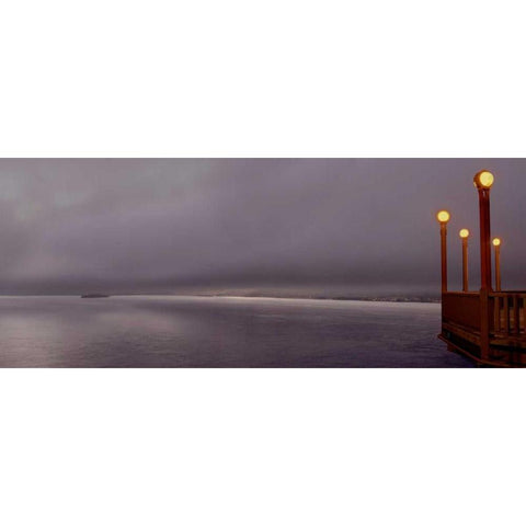 Golden Gate Bridge Pano - 128 Gold Ornate Wood Framed Art Print with Double Matting by Blaustein, Alan