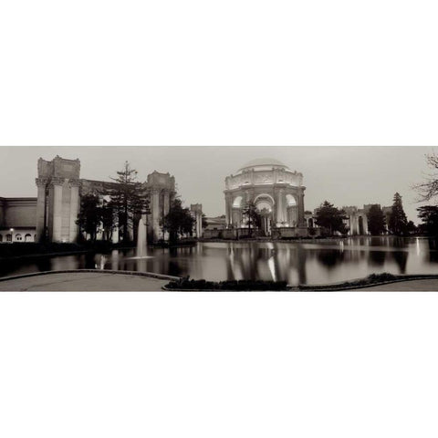Palace Of Fine Arts Pano - 4 White Modern Wood Framed Art Print by Blaustein, Alan