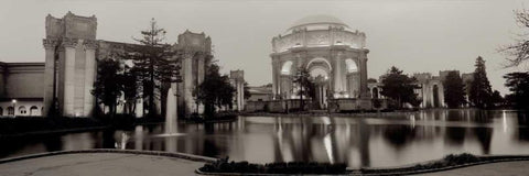 Palace Of Fine Arts Pano - 4 White Modern Wood Framed Art Print with Double Matting by Blaustein, Alan