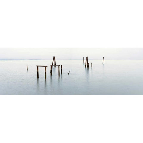 Antique Pier - 134 Black Modern Wood Framed Art Print with Double Matting by Blaustein, Alan