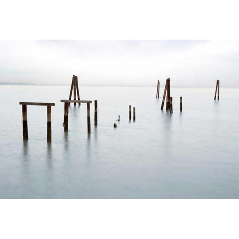 Antique Pier - 79 White Modern Wood Framed Art Print by Blaustein, Alan