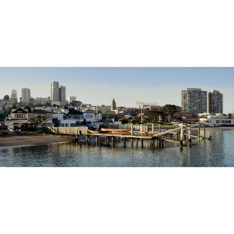 Aquatic Park Pano - 127 Black Modern Wood Framed Art Print by Blaustein, Alan