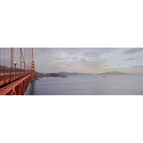 Golden Gate Bridge Pano - 122 White Modern Wood Framed Art Print by Blaustein, Alan