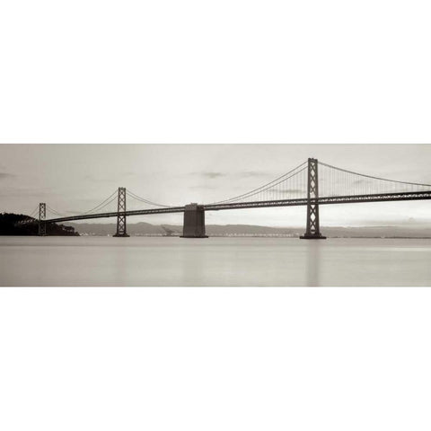 Bay Bridge Pano - 1 Black Modern Wood Framed Art Print by Blaustein, Alan