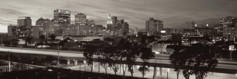 Oakland Pano - 1 Black Ornate Wood Framed Art Print with Double Matting by Blaustein, Alan