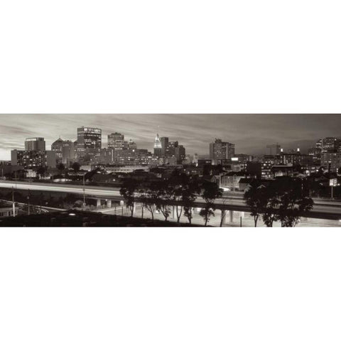Oakland Pano - 1 Gold Ornate Wood Framed Art Print with Double Matting by Blaustein, Alan