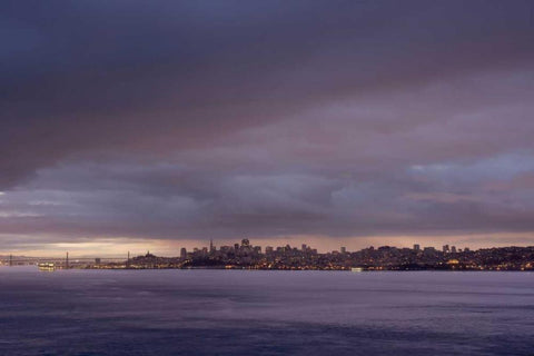 SF Skyline - 100 Black Ornate Wood Framed Art Print with Double Matting by Blaustein, Alan