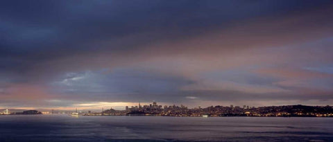 SF Skyline - 101 White Modern Wood Framed Art Print with Double Matting by Blaustein, Alan