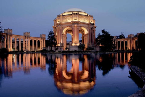 Palace of Fine Arts - 102 Black Ornate Wood Framed Art Print with Double Matting by Blaustein, Alan