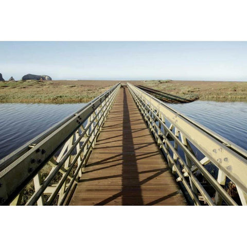 Lagoon Bridge - 2 Black Modern Wood Framed Art Print by Blaustein, Alan