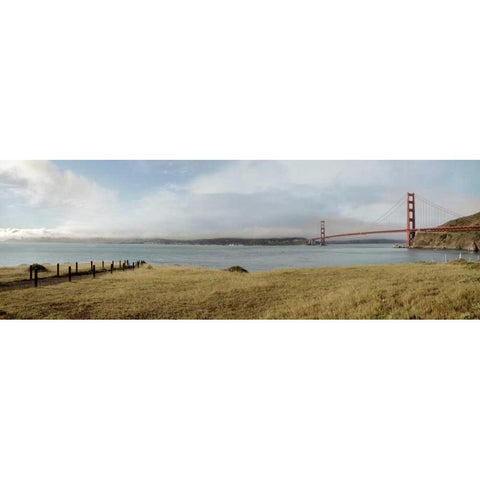 Golden Gate Bridge Pano - 104 Black Modern Wood Framed Art Print by Blaustein, Alan