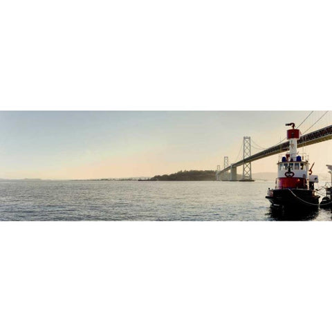 Bay Bridge Pano - 105 Black Modern Wood Framed Art Print by Blaustein, Alan