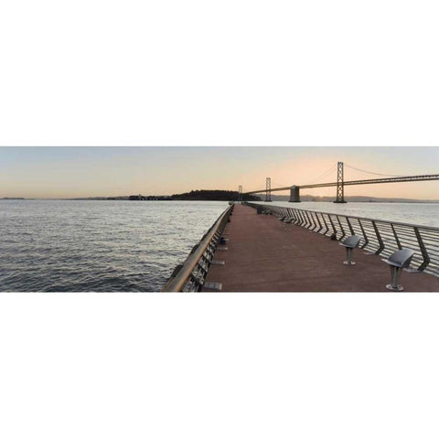 Bay Bridge Pano - 106 Black Modern Wood Framed Art Print by Blaustein, Alan