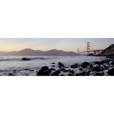 Marshall Beach Pano - 1 Gold Ornate Wood Framed Art Print with Double Matting by Blaustein, Alan